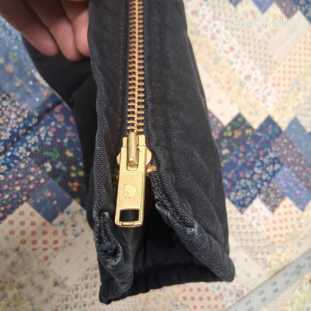 Vintage 2002 Carhartt R03 BLK Insulated Black Double Knee Overall Bibs Sz 32x32 - Picture 14 of 15